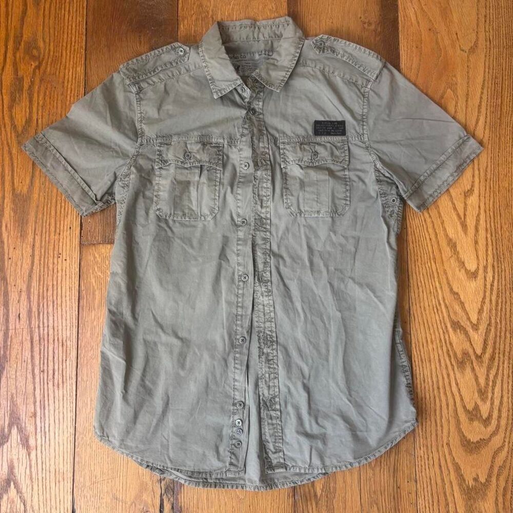 Diesel Men's Grey and Khaki Shirt